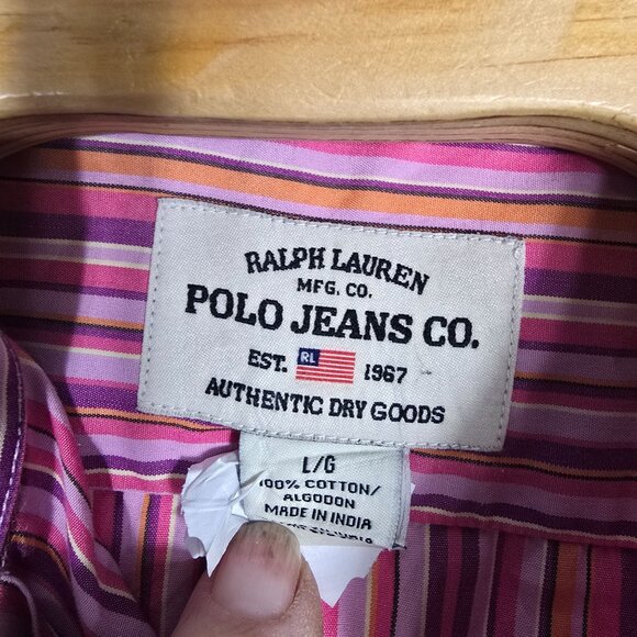 Ralph Lauren Polo Jeans Co.‎ Mens Long-Sleeve Button-Up Shirt Mulitcolor Large - Picture 5 of 5